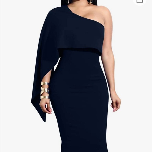 Amazon Dresses & Skirts - GOBLES Women's Summer Sexy One Shoulder Ruffle Bodycon Midi Cocktail...